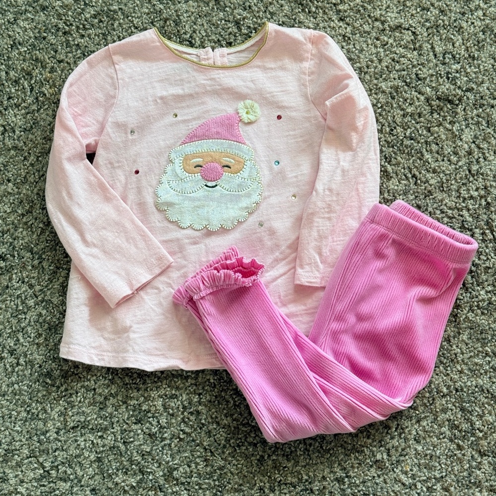 Pink Santa Mud Pie outfit